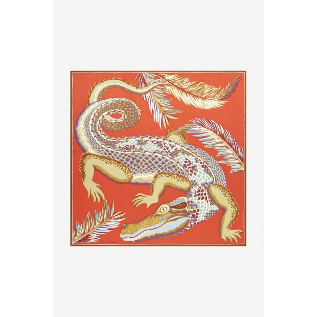 Inoui Editions šilko ir modalo skara CROCO CARAMEL